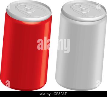 illustration of cola cans isolated on white Stock Vector