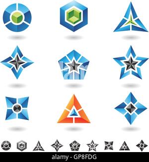 cubes, stars, pyramids and lots of 3d geometrical shapes Stock Vector