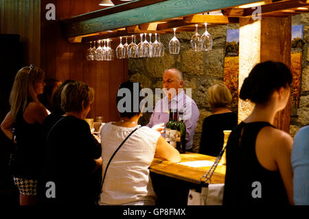 Visitors in a tasting session in Chateau Montelena winery.Calistoga,California,USA Stock Photo