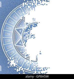 blue old mosaic background Stock Vector