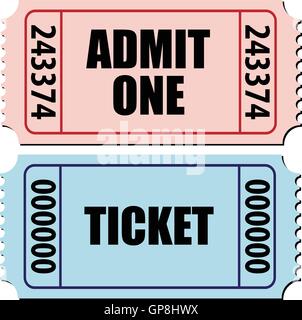 vector illustration of a pair of tickets isolated on white Stock Vector