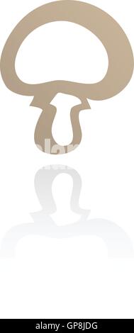 line art mushroom isolated on white Stock Vector