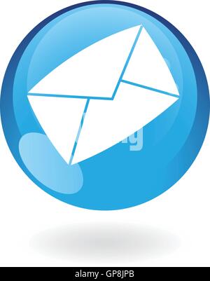 Blue envelope isolated on white Stock Vector