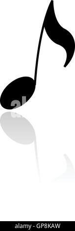 Black musical note isolated on white Stock Vector