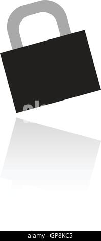 Black locked padlock isolated on white Stock Vector