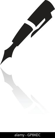 Line art black pen isolated on white Stock Vector