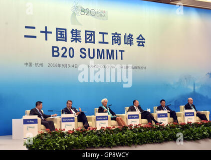 Hangzhou, China's Zhejiang Province. 3rd Sep, 2016. The Business 20 (B20) summit starts in Hangzhou, capital of east China's Zhejiang Province, Sept. 3, 2016. © Huang Zongzhi/Xinhua/Alamy Live News Stock Photo