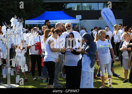 Memory Walk sees thousands of people raising money for a world without dementia across England, Wales and Northern Ireland. Stock Photo