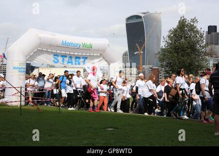 Memory Walk sees thousands of people raising money for a world without dementia across England, Wales and Northern Ireland. Stock Photo