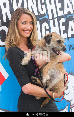 London, UK. 3 September 2016. Pictured: TV presenter Sarah Champion. Hundreds of dogs and their owners gathered at the 2016 Pup Aid fun dog show on Primrose Hill. Pup Aid, now in its 7th year, is one of the world's biggest anti-puppy farming events. Credit:  Bettina Strenske/Alamy Live News Stock Photo