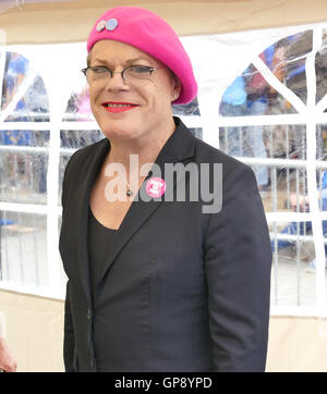 London, UK.  03 September 2016.Comedian Eddie Izzard poses for a brief photograph before taking the stage at the Rally For Europe in Parliament Square. Credit:  Brian Minkoff/Alamy Live News Stock Photo