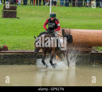 Burghley House, Burghley, UK. 03rd Sep, 2016. Land Rover Burghley Horse Trials. Cross Country. ULTIMATT ridden by Matthew Glentworth is safely over at the Trout Hatchery Credit:  Action Plus Sports/Alamy Live News Stock Photo