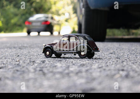 Car toy on road Stock Photo