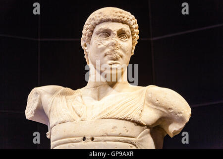 Youth of Mozia statue, Giuseppe Whitaker Museum, Mozia, near Stagnone, Marsala and Trapani, Sicily, Italy Stock Photo