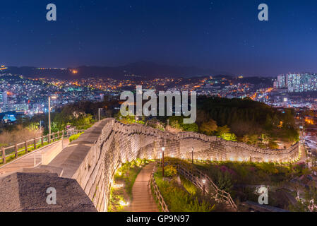 Seoul at night, South Korea city skyline. Stock Photo