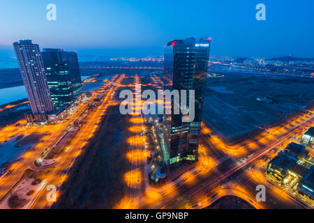 Centralpark at Night Incheon, South Korea Stock Photo