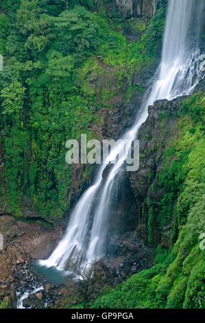 The image of Thoseghar waterfall in Satara, Maharashtra, western ghats, monsoon, India Stock Photo