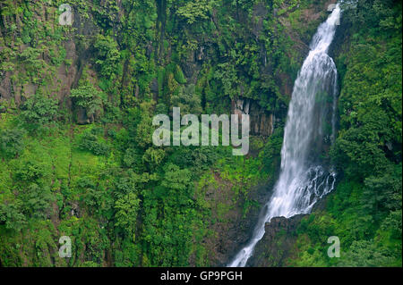 The image of Thoseghar waterfall in Satara, Maharashtra, western ghats, monsoon, India Stock Photo