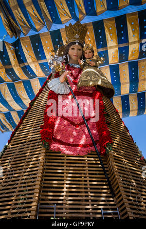 Valencia, Spain - March 16, 2008 - The Fallas Festival, feast of Saint Joseph with the floral offering to the Virgin Mary Stock Photo