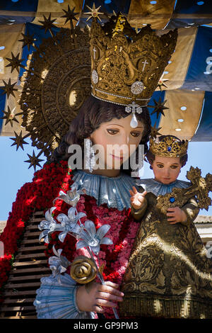 Valencia, Spain - March 16, 2008 - The Fallas Festival, feast of Saint Joseph with the floral offering to the Virgin Mary Stock Photo