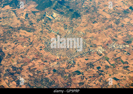 Palma de Mallorca And Balearic Sea At 10.000m Altitude Above Ground Stock Photo