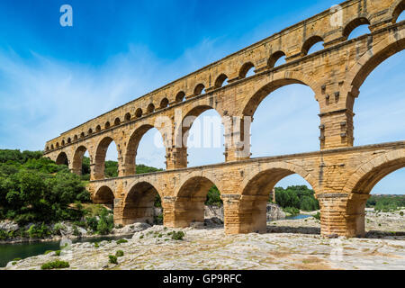 Pont Du Gard aqueduct in Southern France Stock Photo