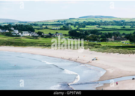 Ballycastle golf club beside the sandy beach, Northern Ireland. Stock Photo