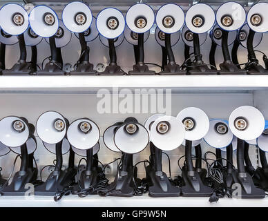 Office desk lamp on a shelf Stock Photo