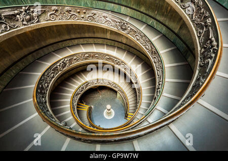 Spiral Staircase designed by Giuseppe Momo in 1932  is a double helix staircase Vatican Museum Vatican City Rome Italy EU Europe Stock Photo