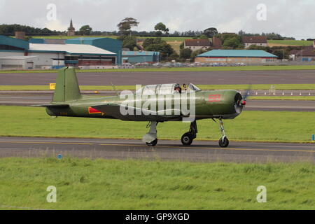 G-BVVG, a privately owned Nanchang CJ6, taxis out for display at the Scottish International Airshow in 2016. Stock Photo