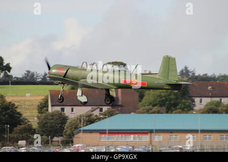 G-BVVG, a privately owned Nanchang CJ6, on take off for its display at the Scottish International Airshow in 2016. Stock Photo