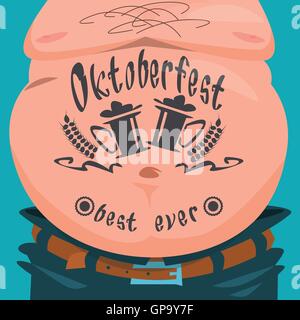 Belly Tattoo Oktoberfest Festival Banner Stock Vector