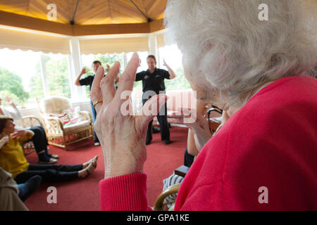 Elderly people keeping fit and active mentally Stock Photo