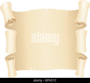 Ancient grunge manuscript isolated on a white background Stock Vector