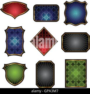 Vector Illustration of Labels with Golden Frames Stock Vector