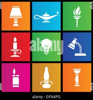 metro style primitive and modern sources of light Stock Vector