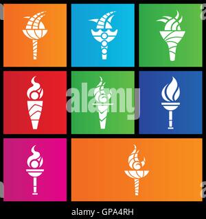 Vector EPS illustration of metro style torches Stock Vector