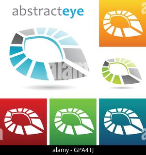 Vector illustration of geometric abstract eye shape Stock Vector