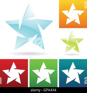 eps vector illustration of ice star icons Stock Vector