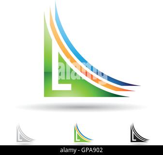 Vector illustration of abstract icons based on the letter L Stock Vector
