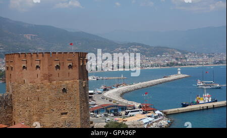 Red castle from Alanya - Antalya - Turkey Stock Photo