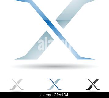 Vector illustration of abstract icons based on the letter X Stock Vector
