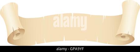 Illustration of Old Paper Banner isolated on a white background Stock Vector