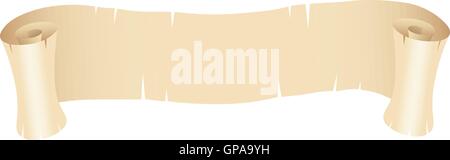 Illustration of Old Paper Banner isolated on a white background Stock Vector