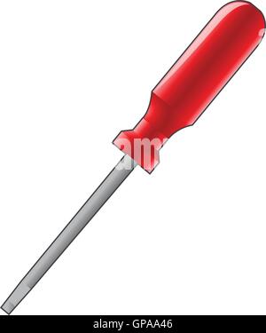 Illustration of DIY items, Cartoon Screwdriver Icon isolated on a white background Stock Vector
