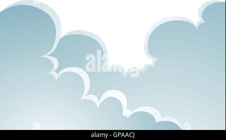 Illustration of Puffy Clouds Cartoon isolated on a white background Stock Vector