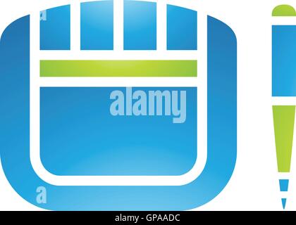 Illustration of PC Accessories Graphic Tablet and Stylus isolated on a white background Stock Vector
