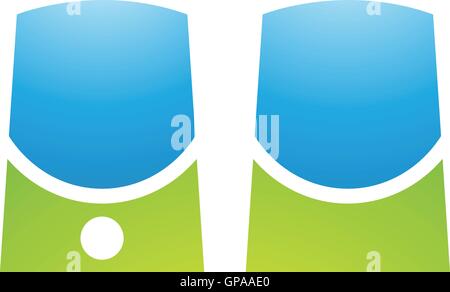 Illustration of PC Accessories Speakers isolated on a white background Stock Vector