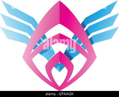 Illustration of Blade Shaped Abstract Icon isolated on a white background Stock Vector