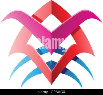 Illustration of Blade Shaped Abstract Icon isolated on a white background Stock Vector